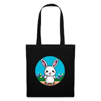 Kleiner Hase Osterhase - Stoffbeutel - Schwarz - Vorne