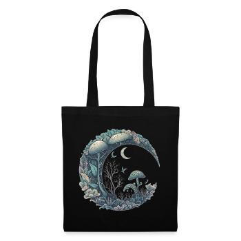 Crescent Moon Esthétique Champignon Cottagecore - Sac en tissu - noir - Devant