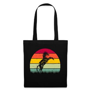 RETRO PFERDEDESIGN I REITEN - Stoffbeutel - Schwarz - Vorne