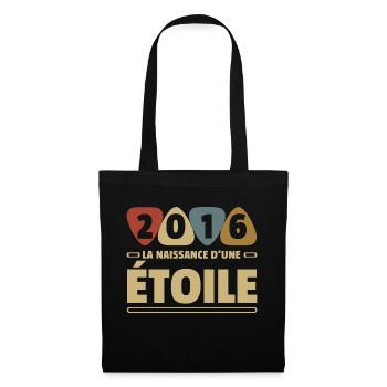 2016 date de naissance / anniversaire année 2016 - Sac en tissu - noir - Devant