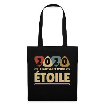 2020 date de naissance / anniversaire année 2020 - Sac en tissu - noir - Devant