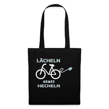 EBIKE Lächeln statt Hecheln - Stoffbeutel - Schwarz - Vorne