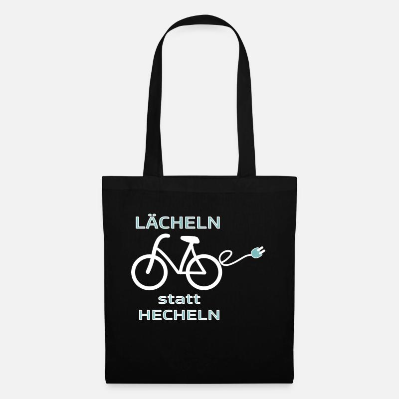 EBIKE Lächeln statt Hecheln - Stoffbeutel - Schwarz