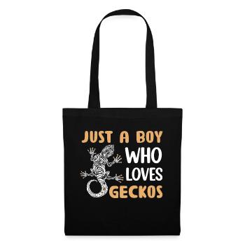 Juste un garçon qui aime Geckos Reptile Lizard Lover - Sac en tissu - noir - Devant