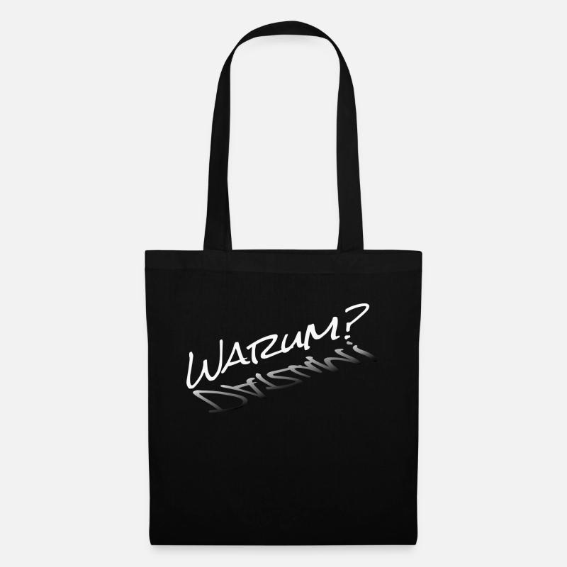 Warum? - Stoffbeutel - Schwarz