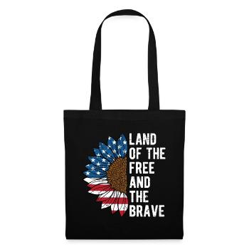 Land of the Free and the Brave Proud American - Tote Bag - black - Front