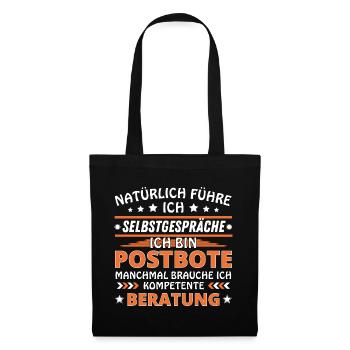 Ich führe Selbstgespräche - Postboten Edition - Stoffbeutel - Schwarz - Vorne