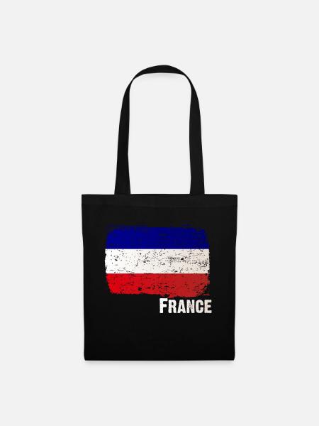 France Frankreich - Stoffbeutel - Schwarz