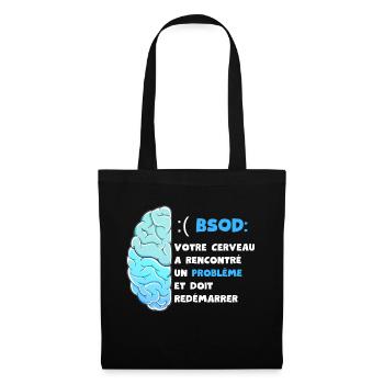 Votre cerveau a rencontré un problème. BSOD - Sac en tissu - noir - Devant