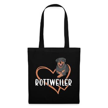 Rottweiler Heart - Stoffbeutel - Schwarz - Vorne