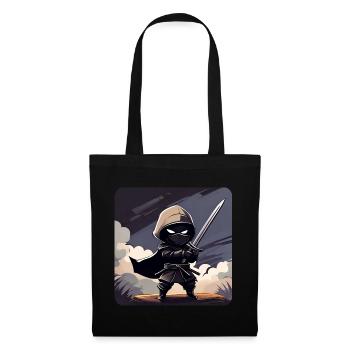 Mysterious ninja with katana sword - Tote Bag - black - Front
