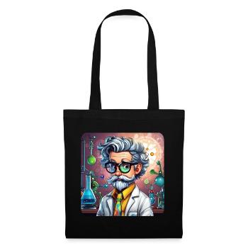 Crazy professor with glasses and smock - Tote Bag - black - Front