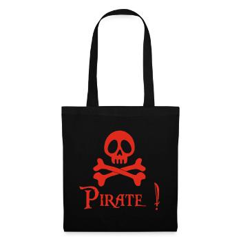 Pirat! (rot) - Stoffbeutel - Schwarz - Vorne