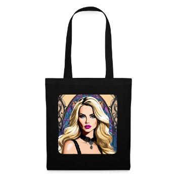 Cool colorful girl with pink lips - Tote Bag - black - Front