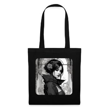 Mysterious Gothic Asian Woman - Tote Bag - black - Front