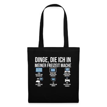Griechen Grieche Griechenland - Stoffbeutel - Schwarz - Vorne