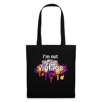 Je ne suis pas vieux, je suis vintage (en anglais) - Sac en tissu - noir - Devant