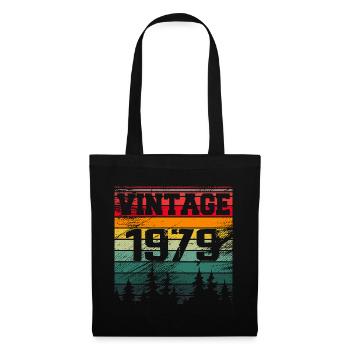 1979 Vintage Geburtstagsgeschenk 1979 Retro - Stoffbeutel - Schwarz - Vorne