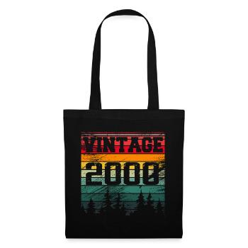 2000 Vintage 2000 Retro Geburtstagsgeschenk - Stoffbeutel - Schwarz - Vorne