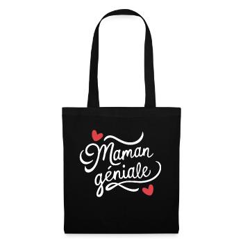 Maman géniale - Sac en tissu - noir - Devant