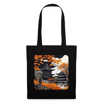 Samurai im Herbst - Stoffbeutel - Schwarz - Vorne