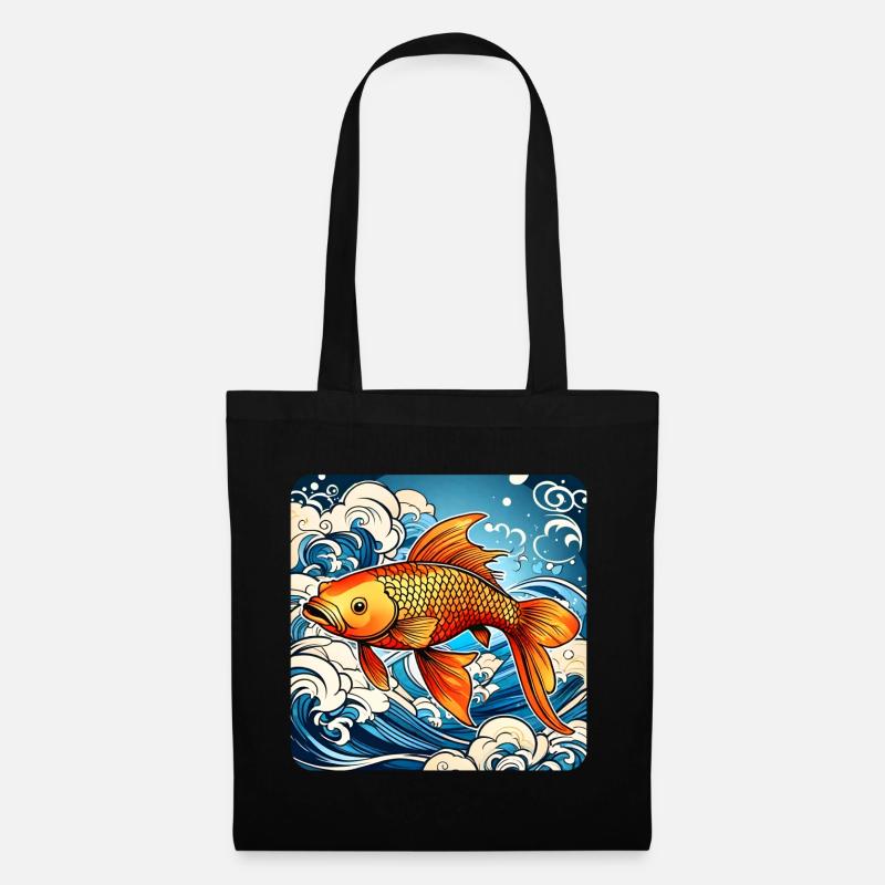 Asian Koi Carp - Tote Bag - black