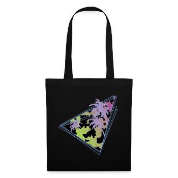 Animal Cow Gift Tropical Vaporwave Cow Pattern - Tote Bag - black - Front