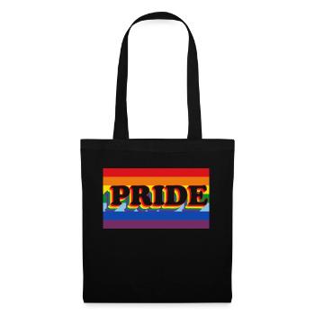 fierté de bannière arc-en-ciel - Sac en tissu - noir - Devant