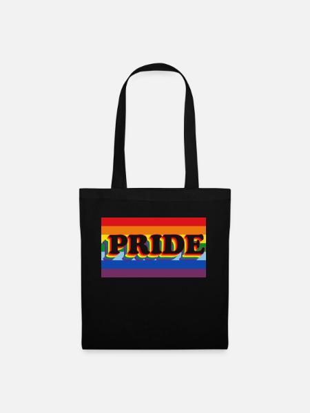 Regenbogenfahne pride - Stoffbeutel - Schwarz