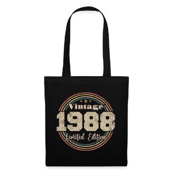 1988 Anniversaire Vintage Rétro Né En - 1988 - Sac en tissu - noir - Devant