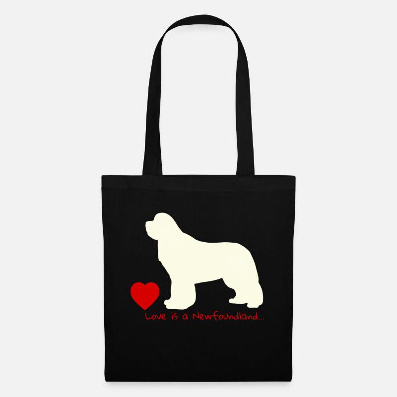 Love is a Newfoundland 013 - Stoffbeutel - Schwarz