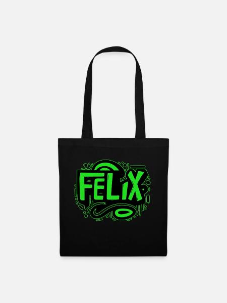 Felix Name Graffiti grün - Stoffbeutel - Schwarz