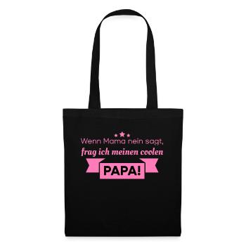Lustige Sprüche cooler Papa - Stoffbeutel - Schwarz - Vorne