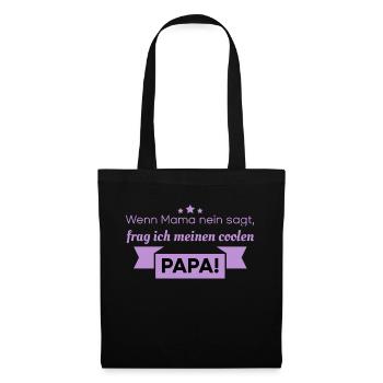 cooler Papa - lustige Sprüche - Stoffbeutel - Schwarz - Vorne