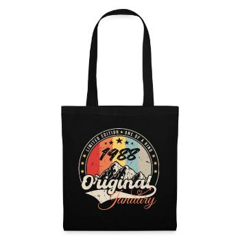 January 1988 Vintage Retro Birthday Gift - Tote Bag - black - Front