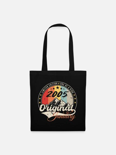 Januar 2005 Vintage Retro Geburtstagsgeschenk - Stoffbeutel - Schwarz
