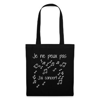 Je Ne Peux Pas J'ai Concert - Sac en tissu - noir - Devant