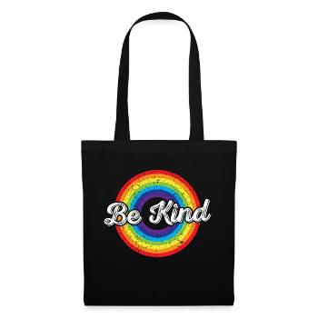 LGBTQ Be Kind Gay Pride LGBT Ally Rainbow Flag - Tote Bag - black - Front