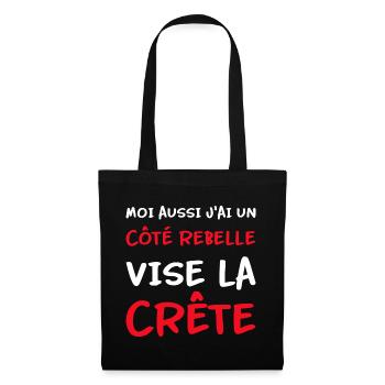 Moi aussi j'ai un côté rebelle vise la crête - Sac en tissu - noir - Devant