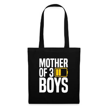 mère de 3 garçons - Sac en tissu - noir - Devant