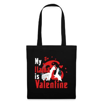 Le lama est mon Valentin - Sac en tissu - noir - Devant