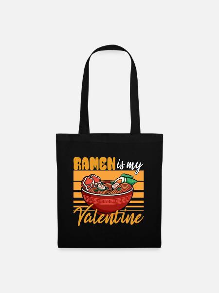 ramen is my valentine - Stoffbeutel - Schwarz