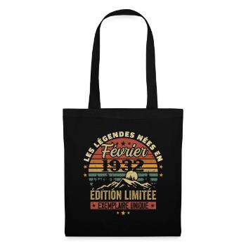Born In February 1932 Birthday 92 Years Retro 92nd - Tote Bag - black - Front