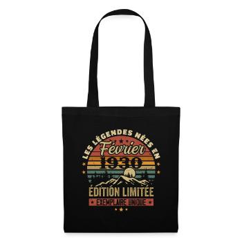 Born In February 1930 Birthday 94 Years Retro 94th - Tote Bag - black - Front