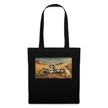 Cute animals chilling – meerkats sleeping ground - Tote Bag - black - Front