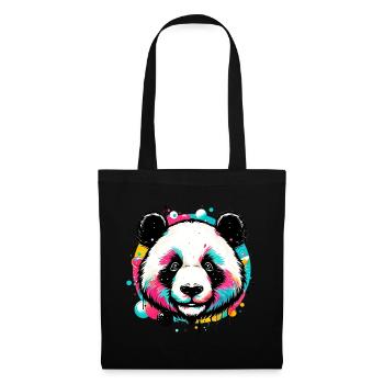 Panda - Stoffbeutel - Schwarz - Vorne
