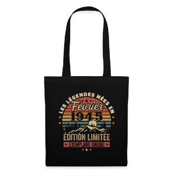 Born In February 1945 Birthday 79 years Retro 79 - Tote Bag - black - Front