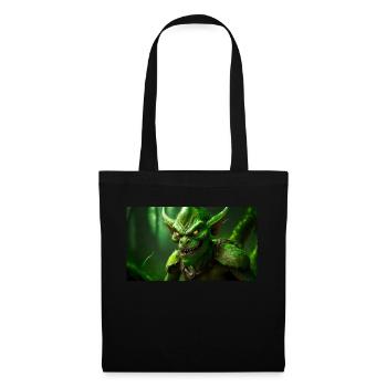 gobelin maléfique sourire monstre sombre horreur effrayant - Sac en tissu - noir - Devant