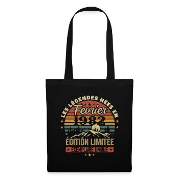 Born In February 1982 Birthday 42 Years Retro 42 - Tote Bag - black - Front