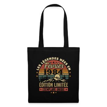 Nées En Février 1984 Anniversaire 40 ans Retro 40 - Sac en tissu - noir - Devant